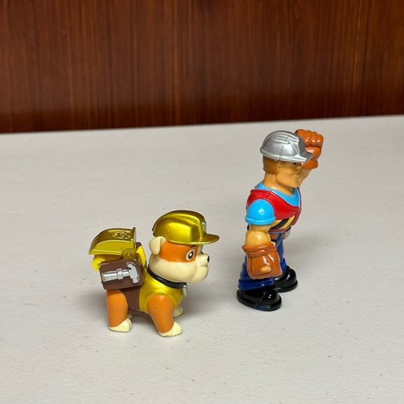 Paw Patrol Metallic Rubble Figure Action and Mattel Construction Worker Figure - Picture 2 of 14